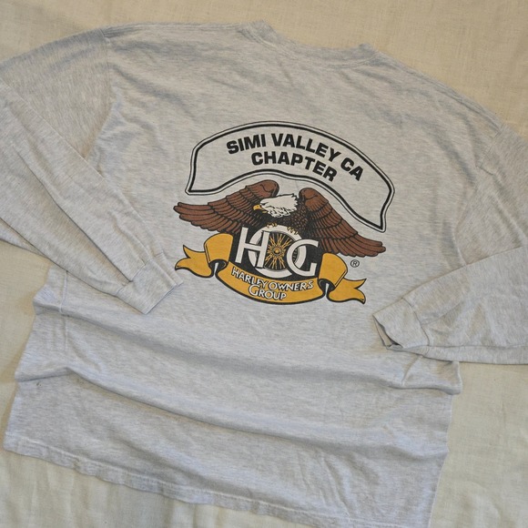 Harley-Davidson Other - VTG Harley Davidson Simi Valley T-Shirt Mens Sz XL Gray CA HOG Long Sleeve Hanes